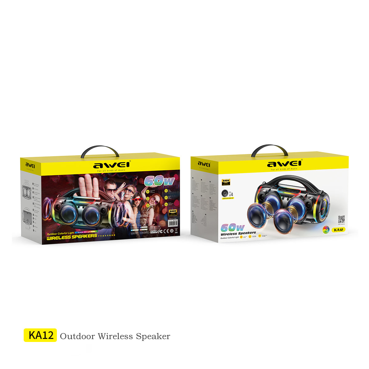 AWEI KA12 Speaker (Outdoor,RGB Dynamic,TF card,Stunning Heavy Bass)