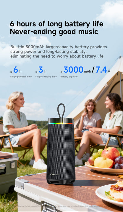 AWEI KA66 Bluetooth Speaker – Super Bass, RGB & TWS