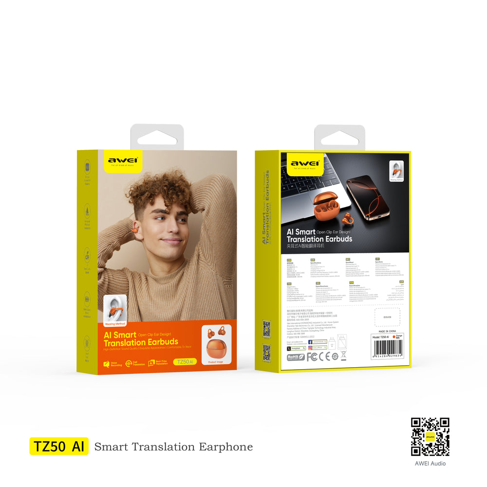 AWEI TZ50 Ai Translation Headphones (AI Open Ear,OWS,Comfort)