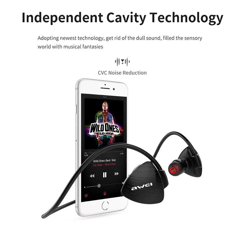 Awei A847BL Waterproof Bluetooth Sport Neckband Earbuds