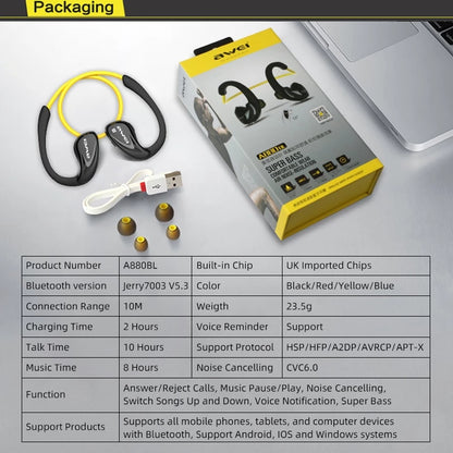 A880BL Wireless Sports Neckband Earphones