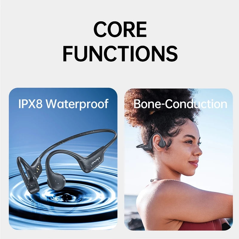Awei A899BL Bone Conduction IPX8 Swimming Earphones