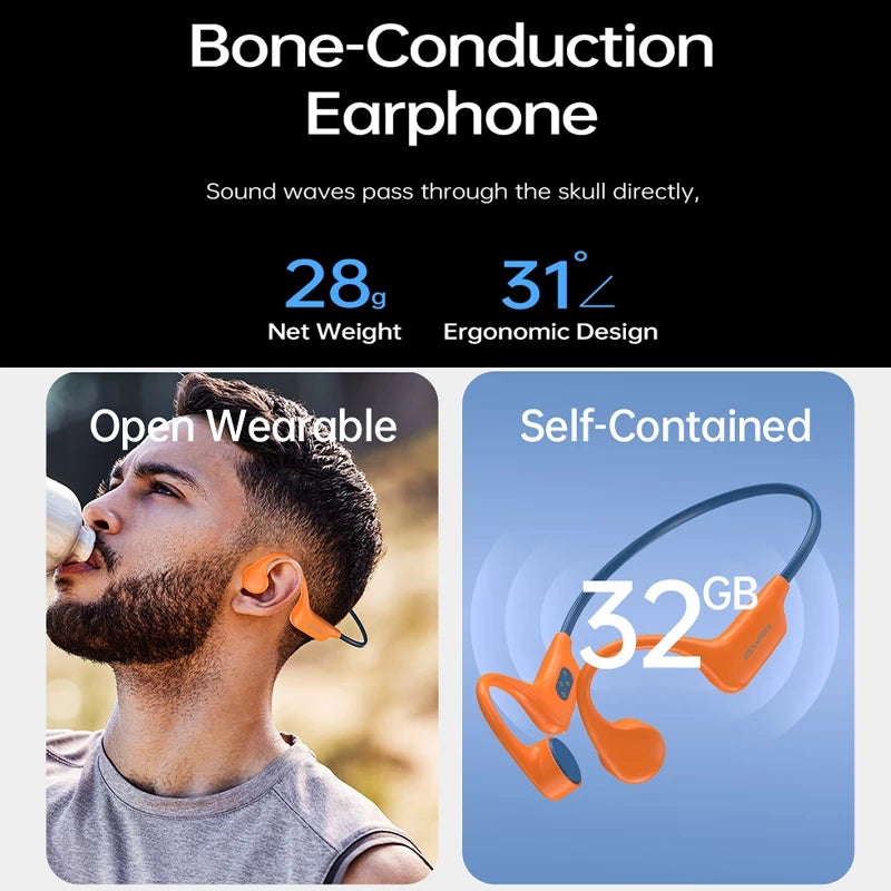 Awei A899BL Bone Conduction IPX8 Swimming Earphones