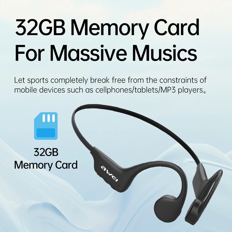 Awei A899BL Bone Conduction IPX8 Swimming Earphones