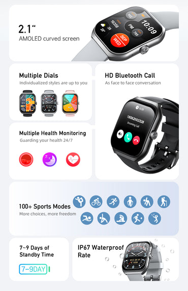 Awei H46 AMOLED Bluetooth Calling Smartwatch