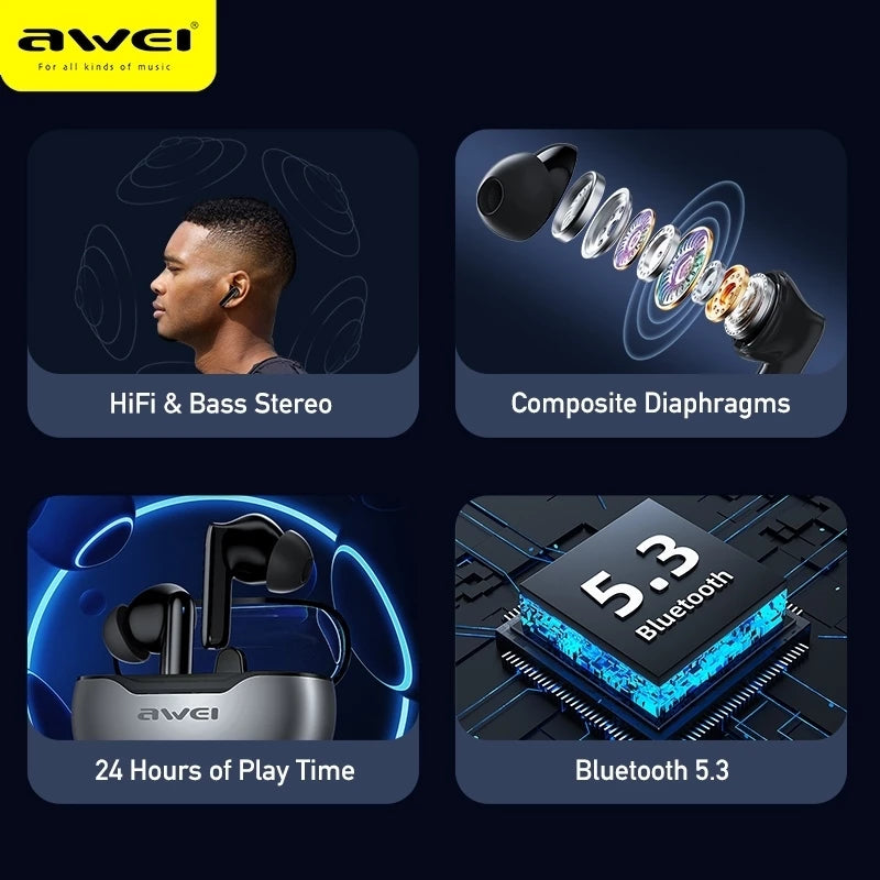 Awei S1 Ultra ENC Bluetooth Earbuds with Mic