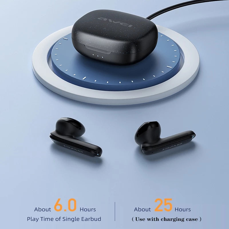Awei T66 TWS Bluetooth 5.3 Earhook Earbuds