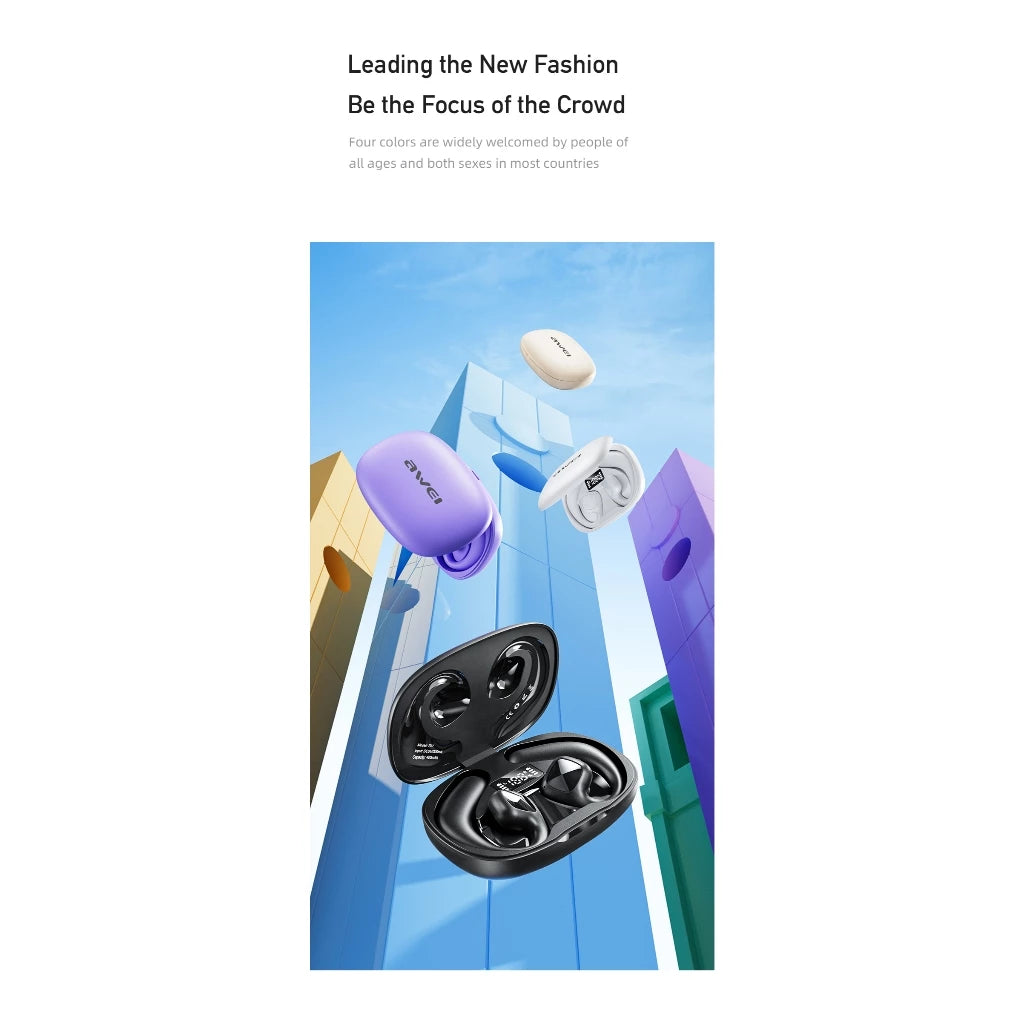 Awei T67 Air Conduction Bluetooth 5.3 Earbuds with Mic
