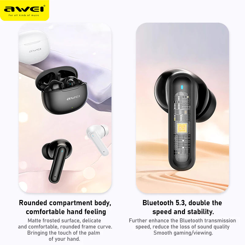 Awei T71 TWS Bluetooth Earbuds with Mic
