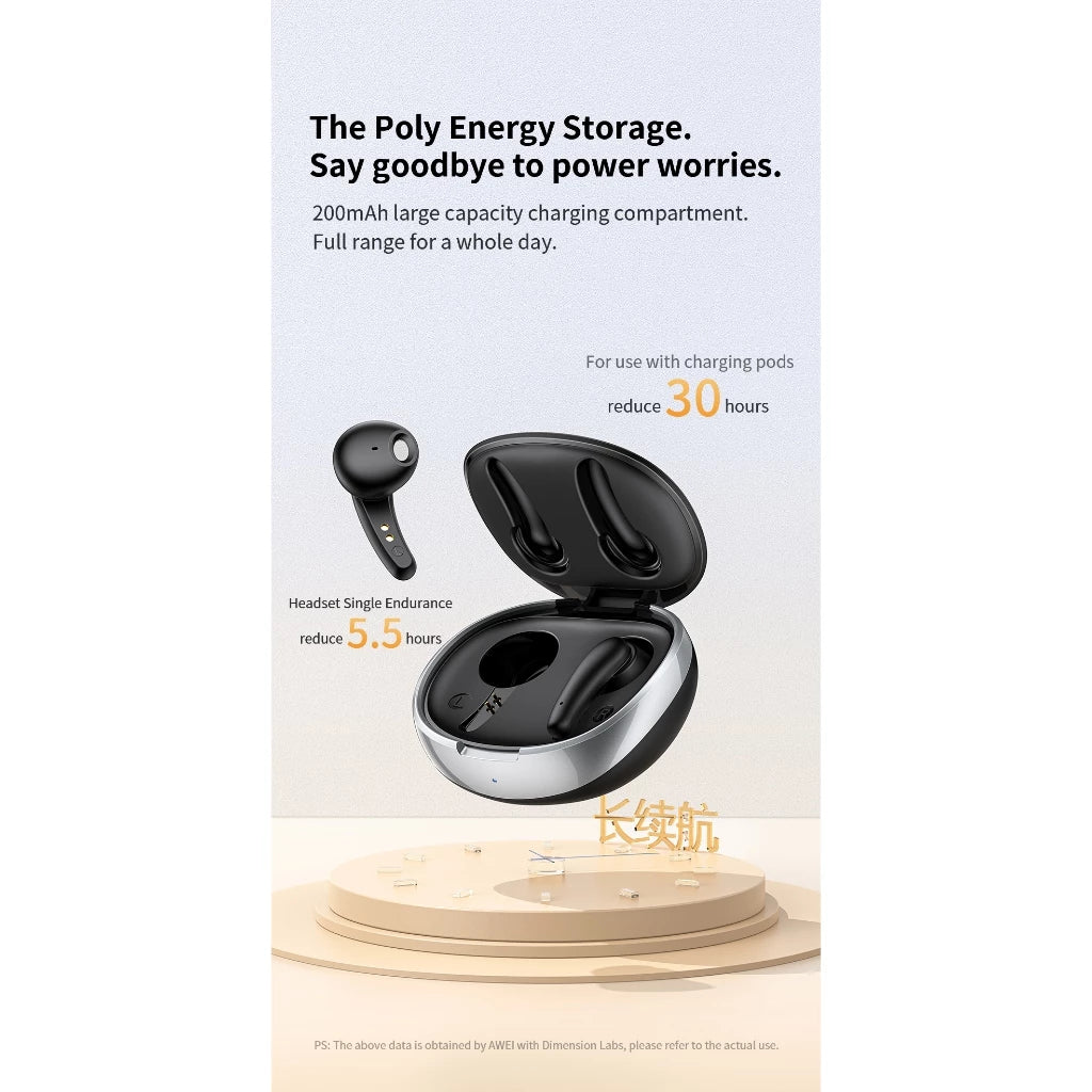 Awei T75 True Wireless Bluetooth Earbuds with Mic